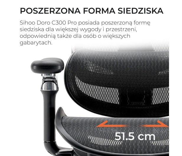 Sihoo DORO C300 PRO Mesh czarny - 1542252 - zdjęcie 15